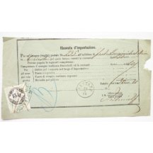 Itálie - recepis frankovaný kolkem 15 Kr .... mimořádné