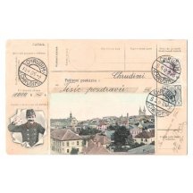 Chrudim - post man and stamps of Franz Joseph