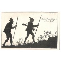 Černotisk - Franz Josef na lovua lovčí v doprovodu