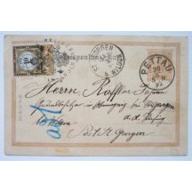 Celina 2 kreuzer dofrankovaná 10 ti kreuzer kolkem / zajímavost