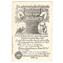 Symbol pevnosti, německý dub a portréty císařů s textem