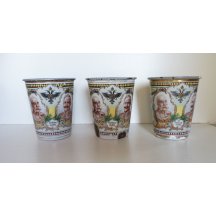 Set of three similar cups with portraits of the emperors