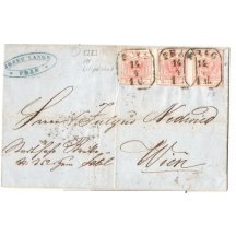 Rakousko - třípáska 3Kr - těsný střih 