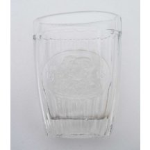 Malá plochá sklenička s portréty FJI a WI - neobvyklé 