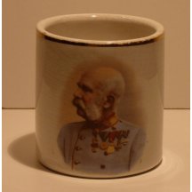 Franz Joseph in war uniform on cup