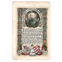 Rakousko-maďarský text s portrétem Franz Josefa