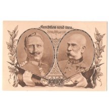 František Josef a Vilém, spolu s vlajkami