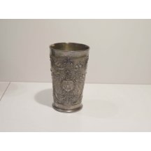 Austrian eagle and countrys symbols on tinny cup