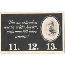 Special postcard - portrait of emperor and the date